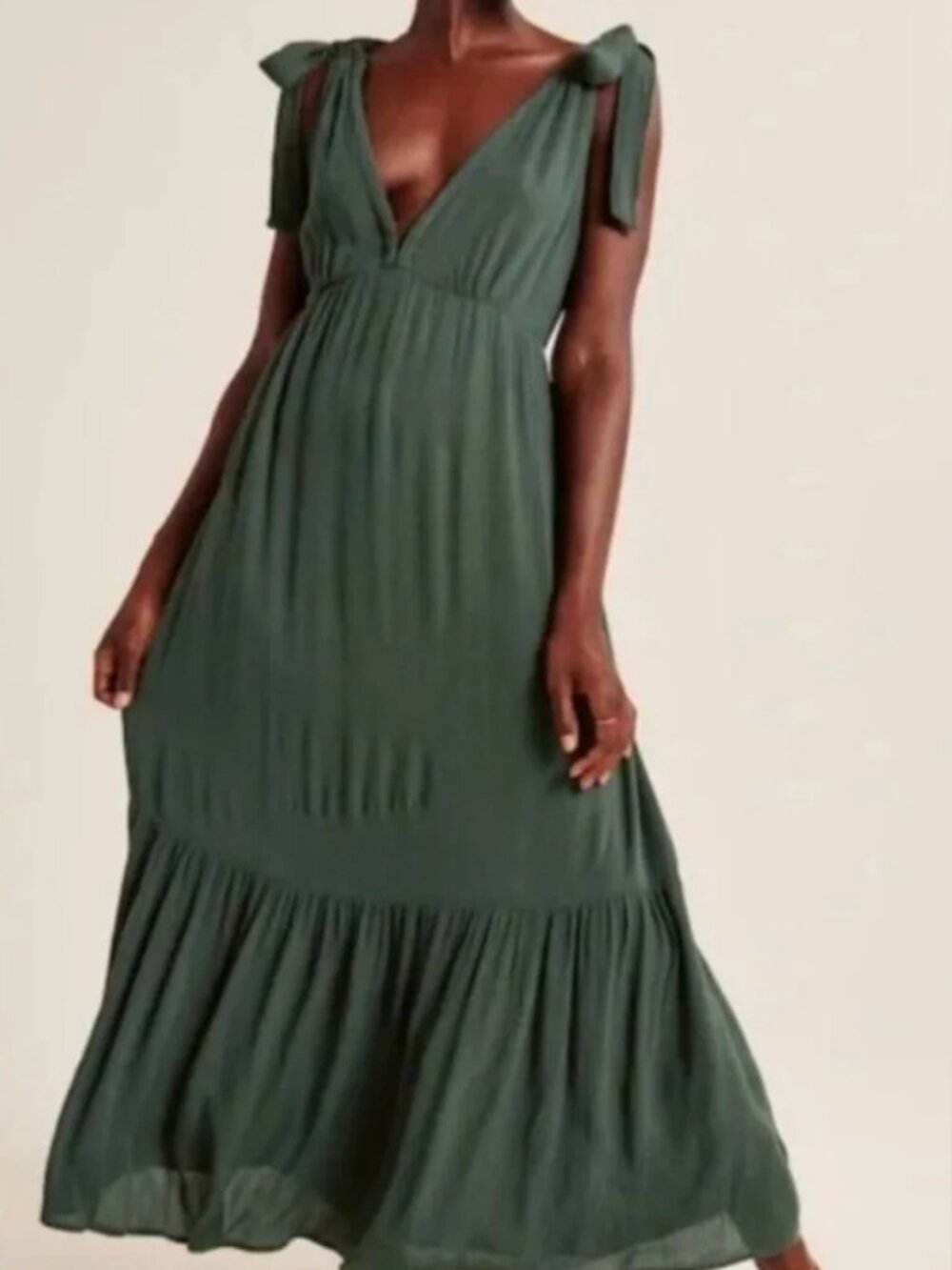 Abercrombie & Fitch Tie Shoulder Maxi Dress